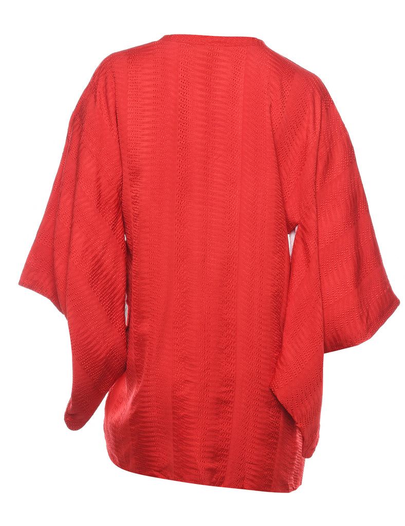 Red Midi Length Kimono - L