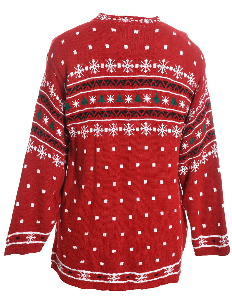 Red Nordic Jumper - L
