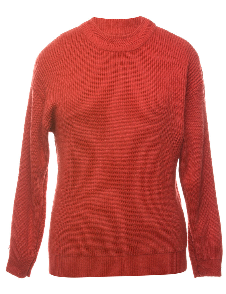 Red Plain Jumper - L