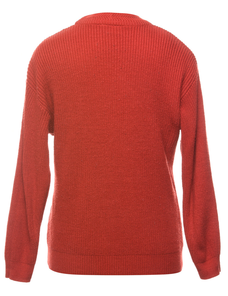 Red Plain Jumper - L