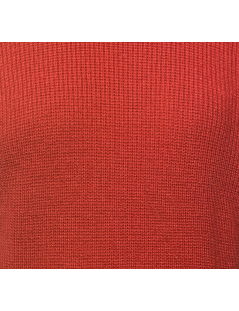 Red Plain Jumper - L