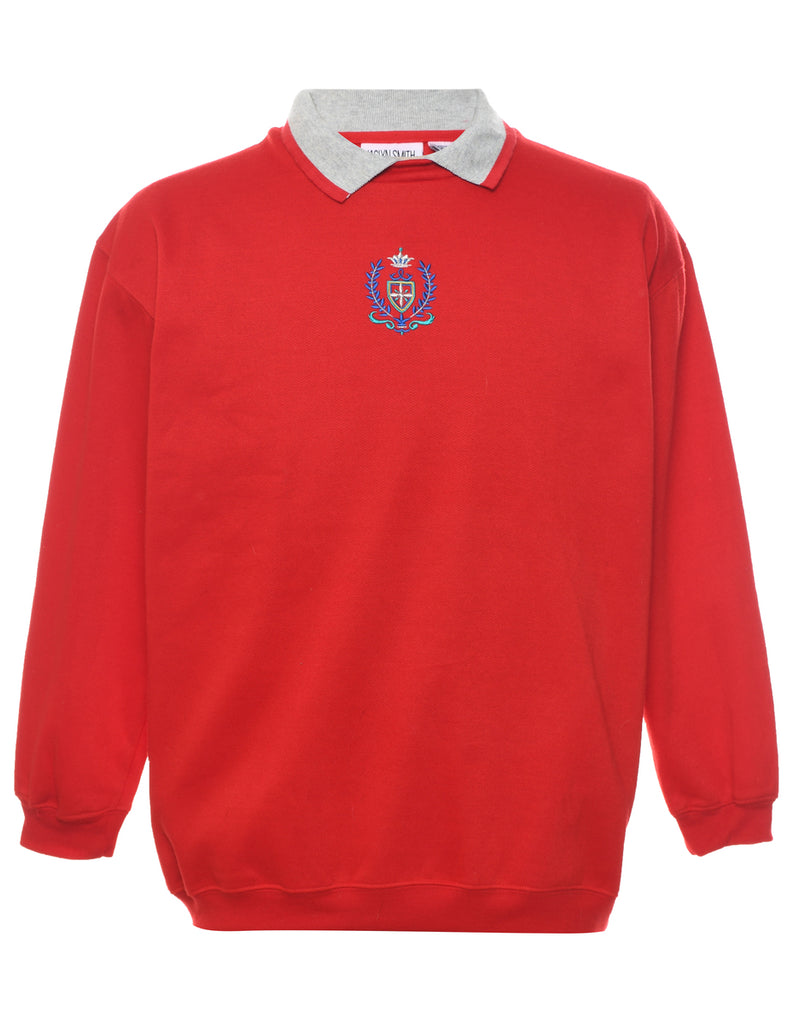 Red Plain Sweatshirt - M
