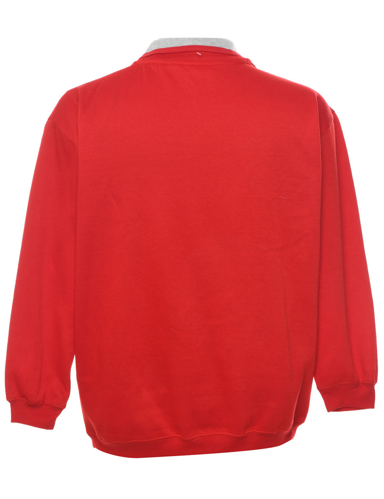 Red Plain Sweatshirt - M