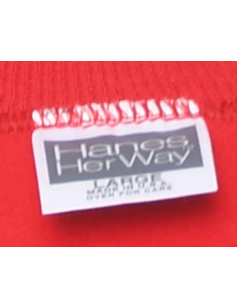 Red Plain Sweatshirt - L
