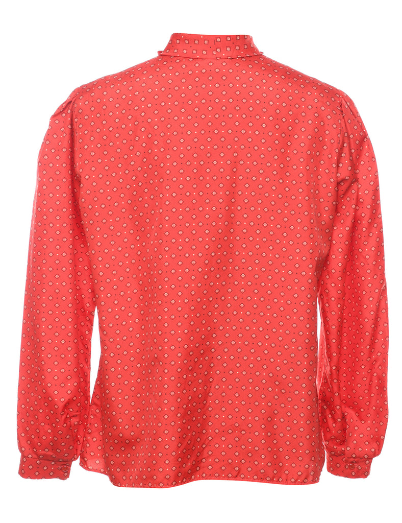 Red Pussy Bow Blouse - L