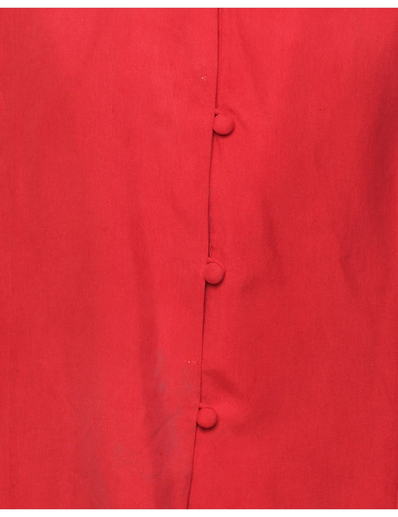 Red Silk Blouse - XL