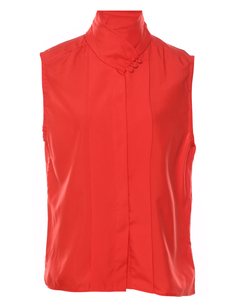 Red Sleeveless Blouse - L
