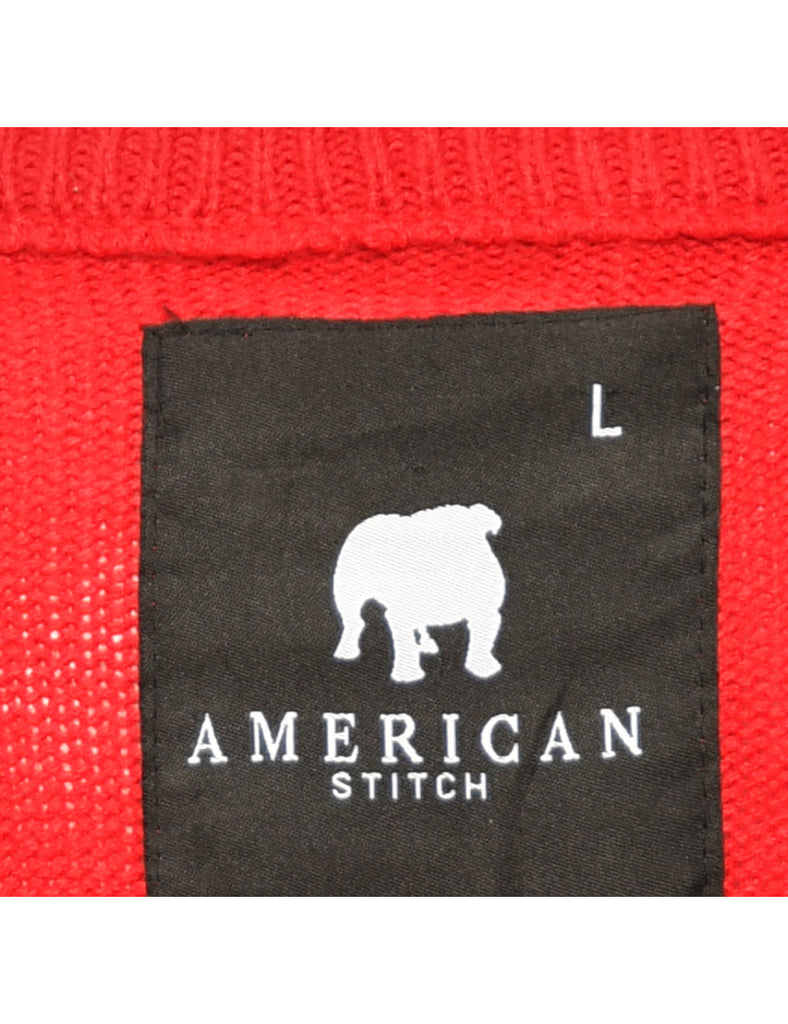 Red Snowman Crush Christmas Jumper - L