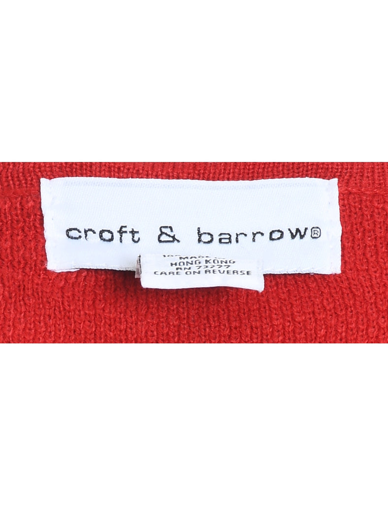 Red Snowman Design Christmas Vest - L