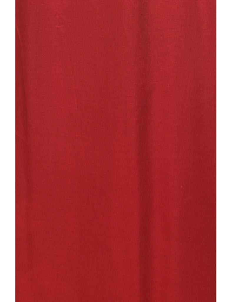 Red Strappy 1990s Evening Dress - M