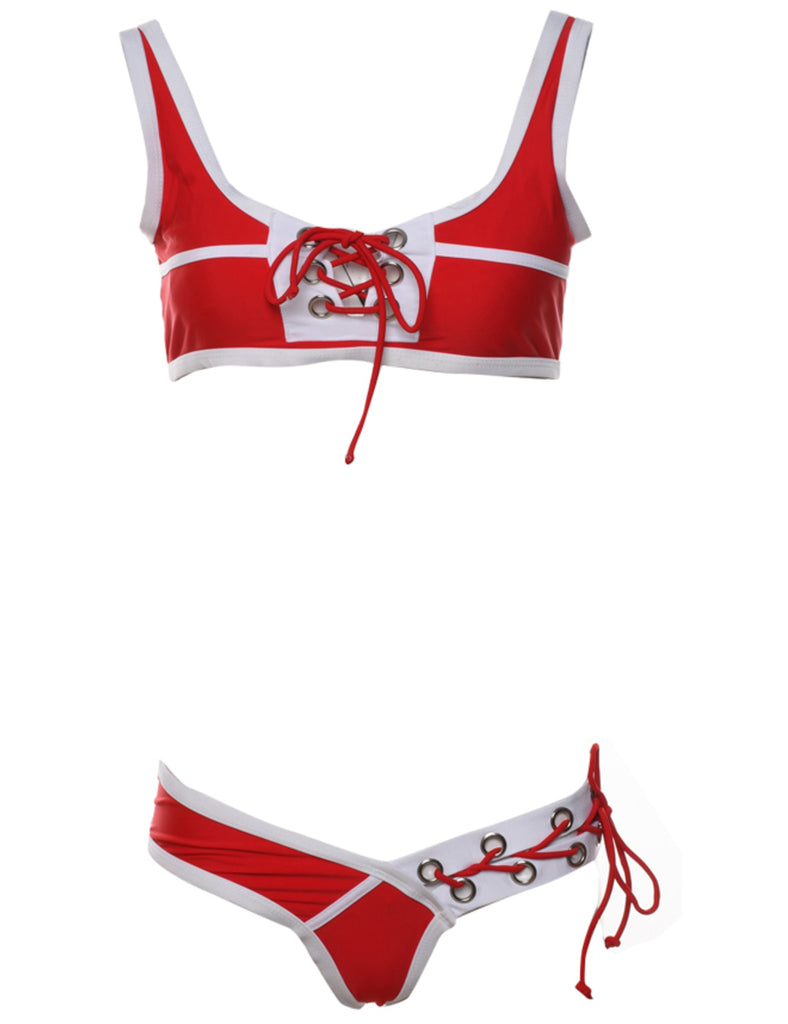 Red Two-piece Swimsuit - M