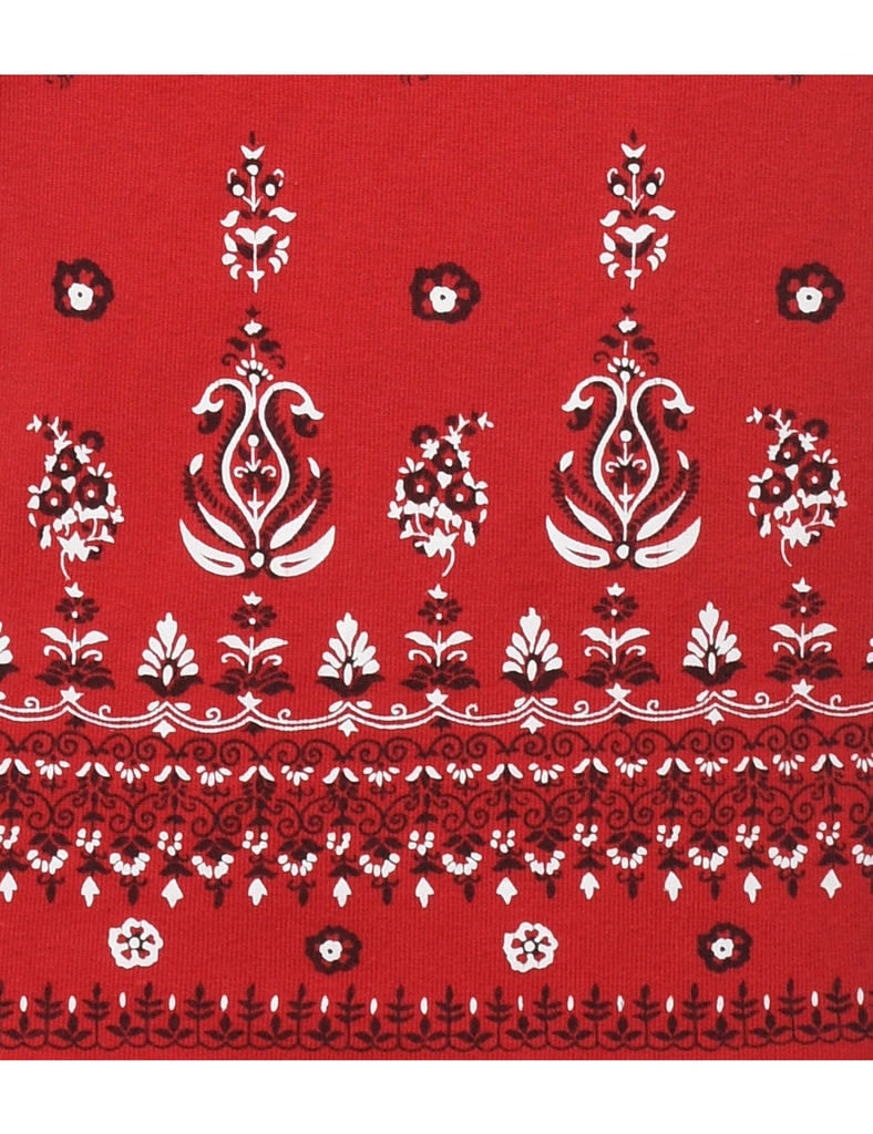 Red & White 1990s Bandanna Design Vest - L