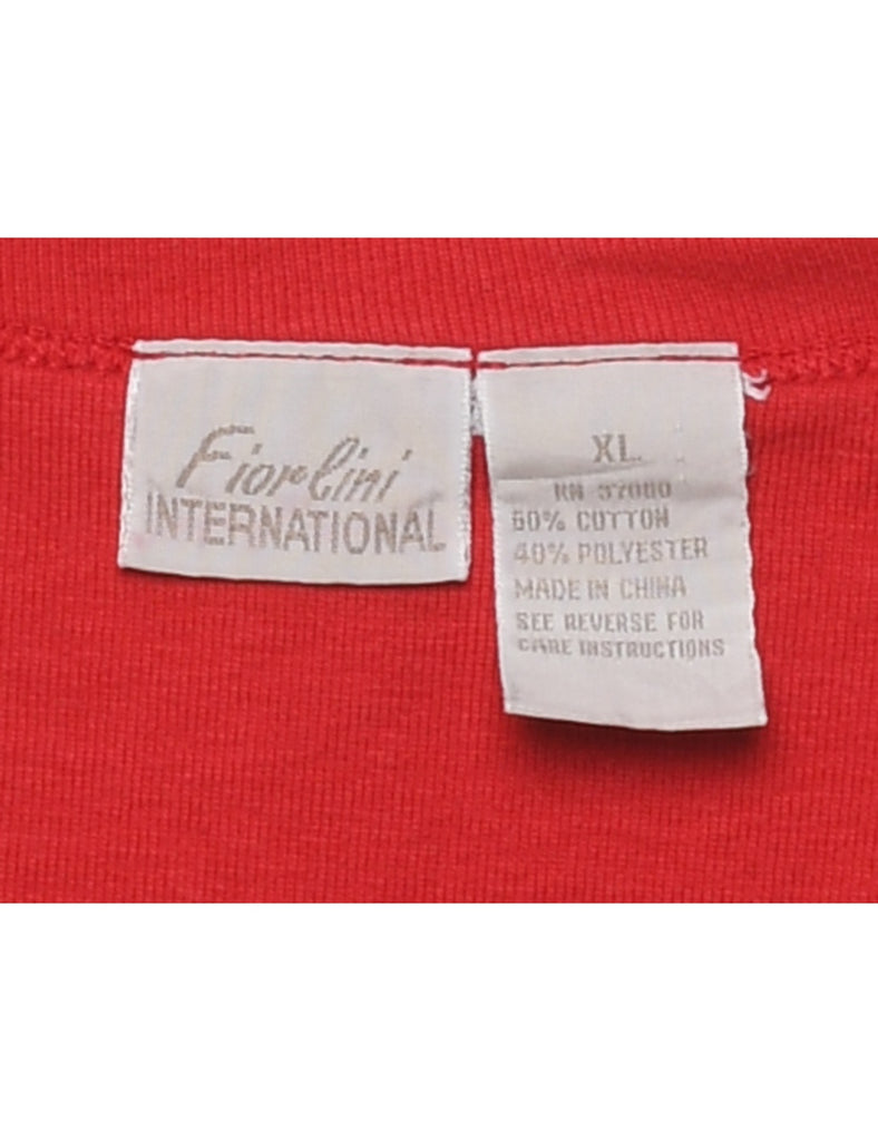 Red & White 1990s Bandanna Design Vest - L