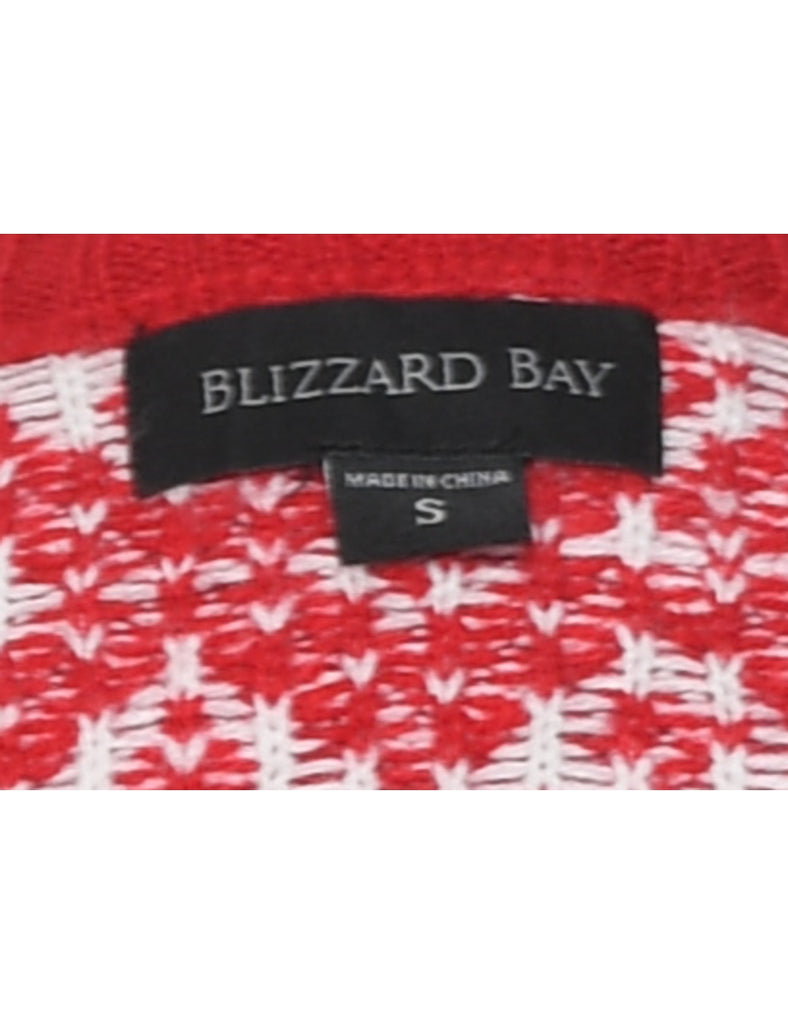 Red & White Llama Design Christmas Jumper - S