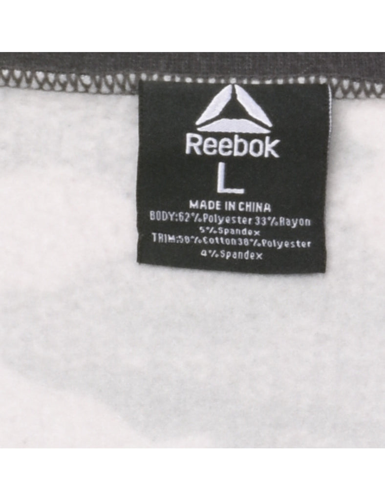 Reebok Camouflage Light Grey & Light Pink Printed Sweatshirt - L