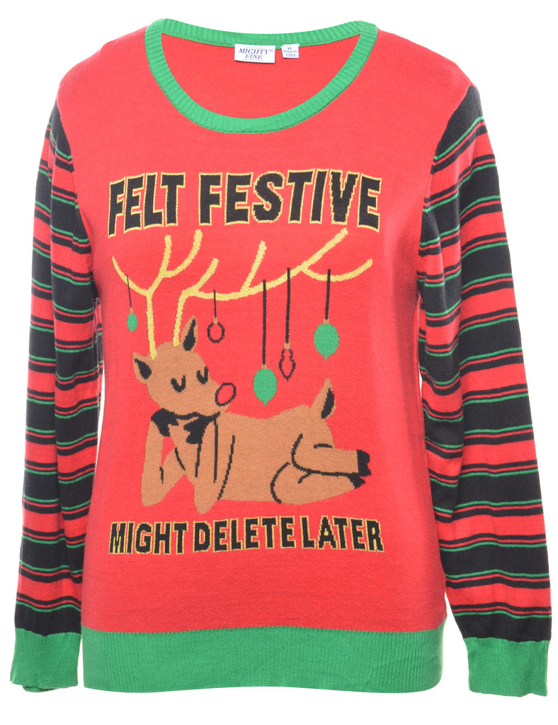 Reindeer Christmas Jumper - M
