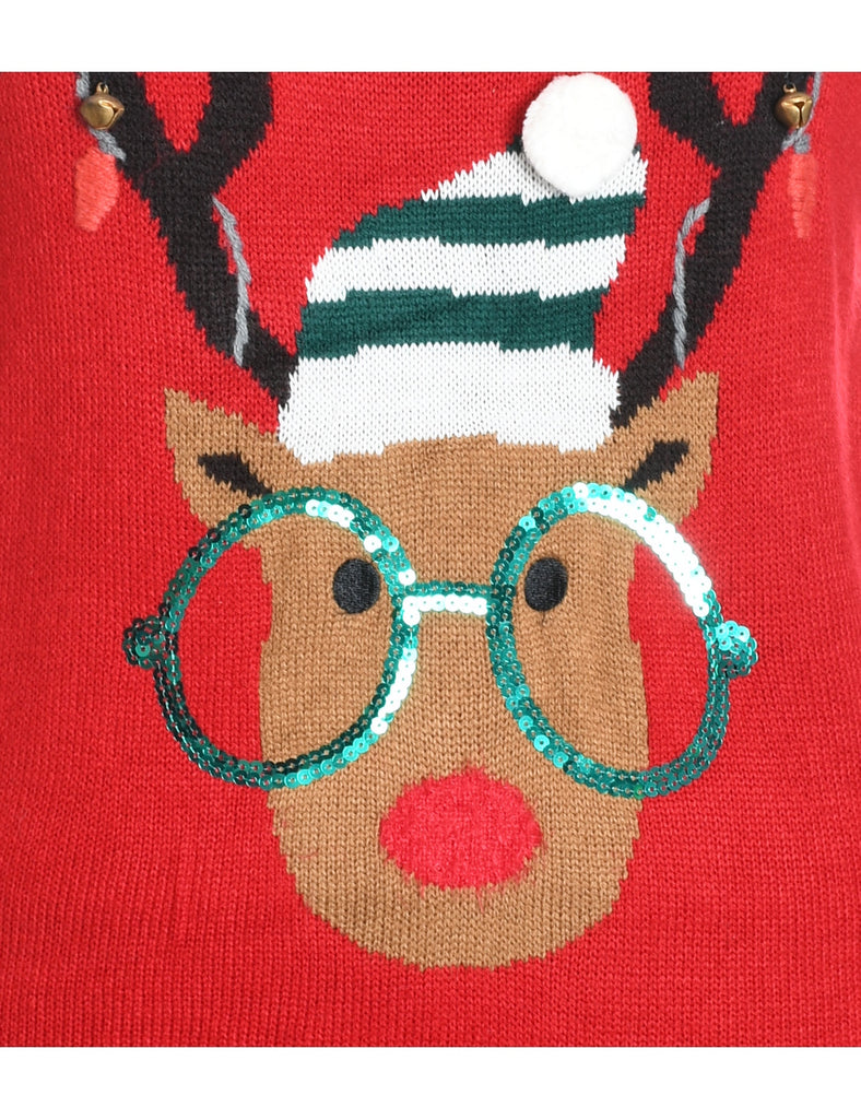 Reindeer Christmas Jumper - M