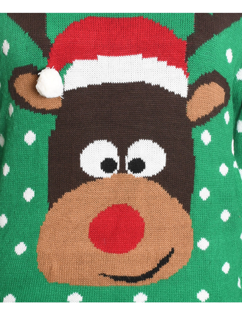 Reindeer Christmas Jumper - M