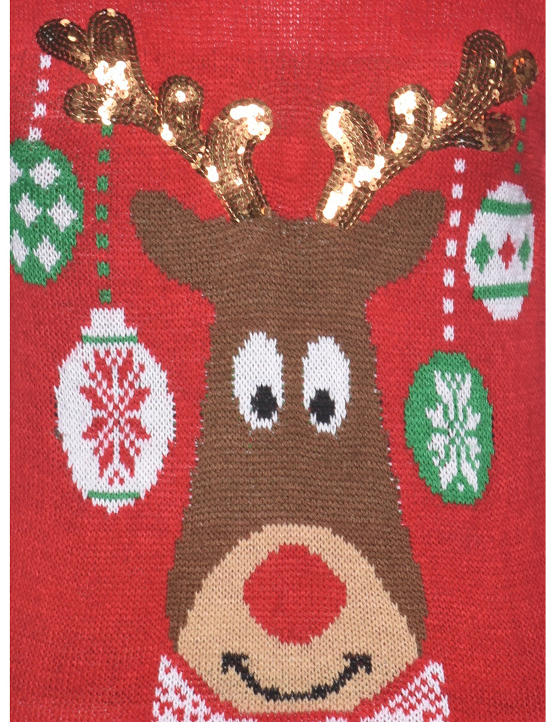 Reindeer Christmas Jumper - M