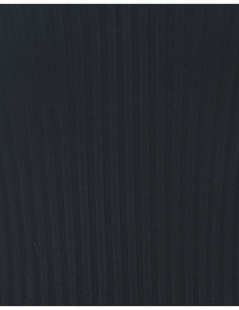 Ribbed Black Vest - L