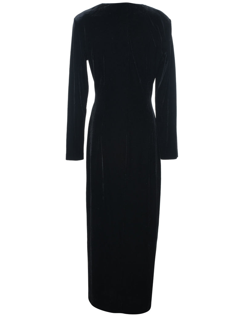 Robbie Bee Black 1990s Ruched Evening Dress - L