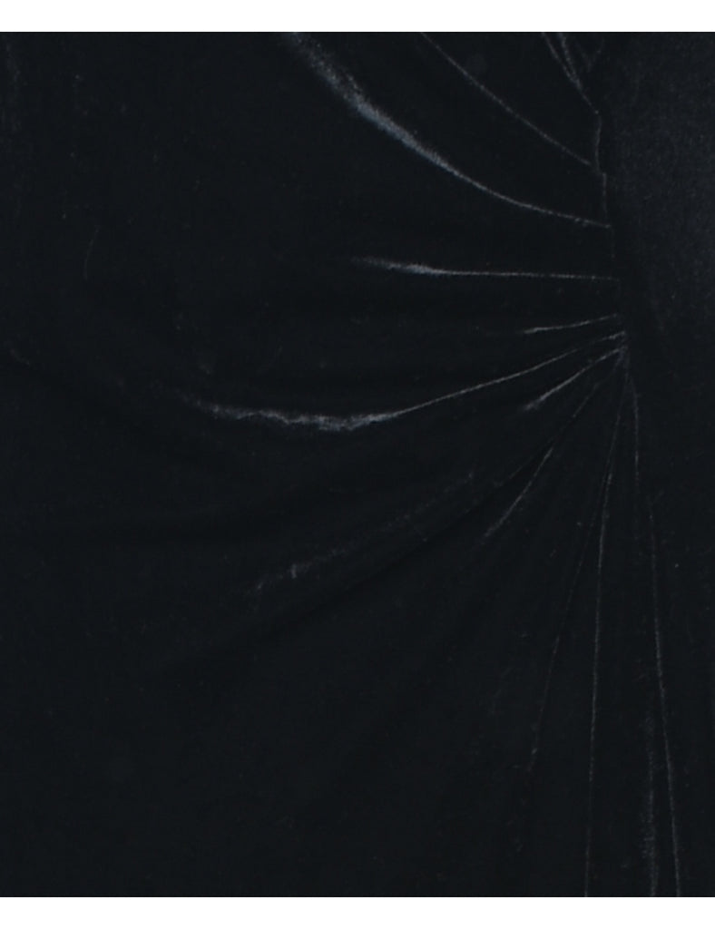 Robbie Bee Black 1990s Ruched Evening Dress - L