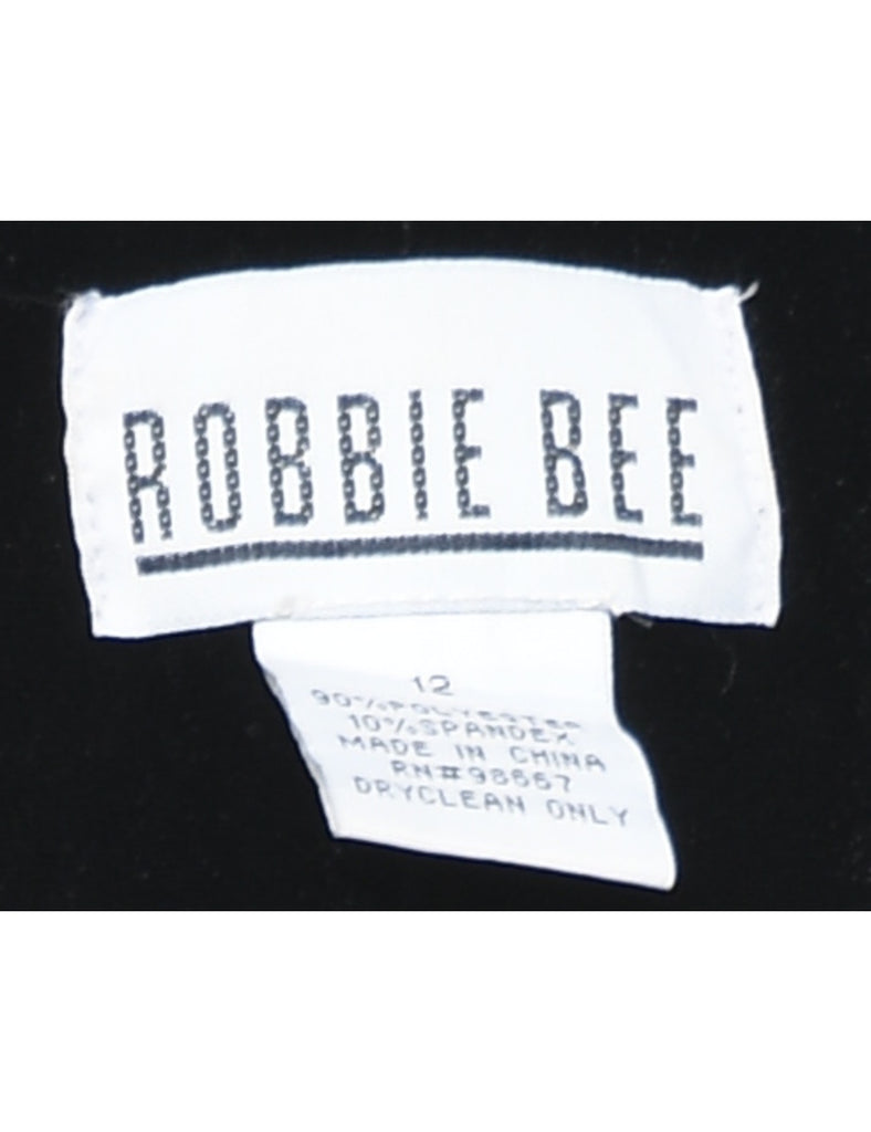 Robbie Bee Black 1990s Ruched Evening Dress - L
