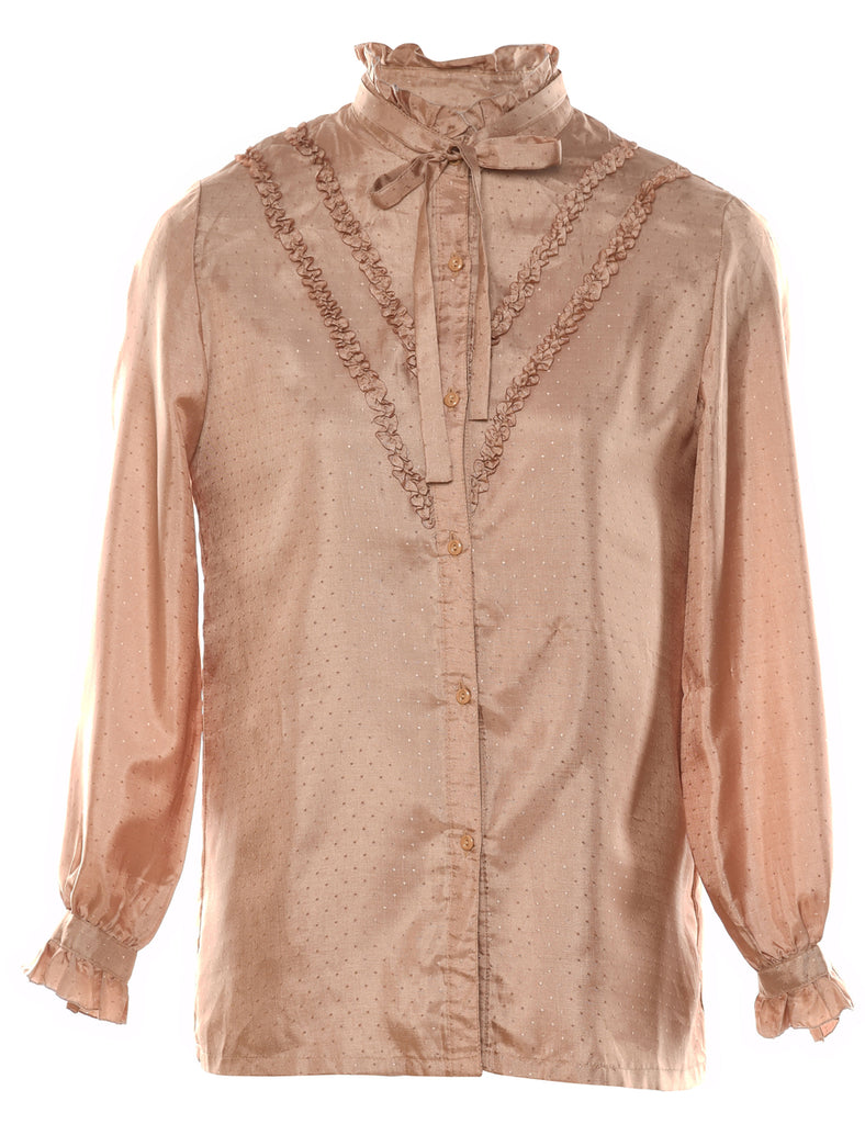 Ruffled Pussy Bow Blouse - M