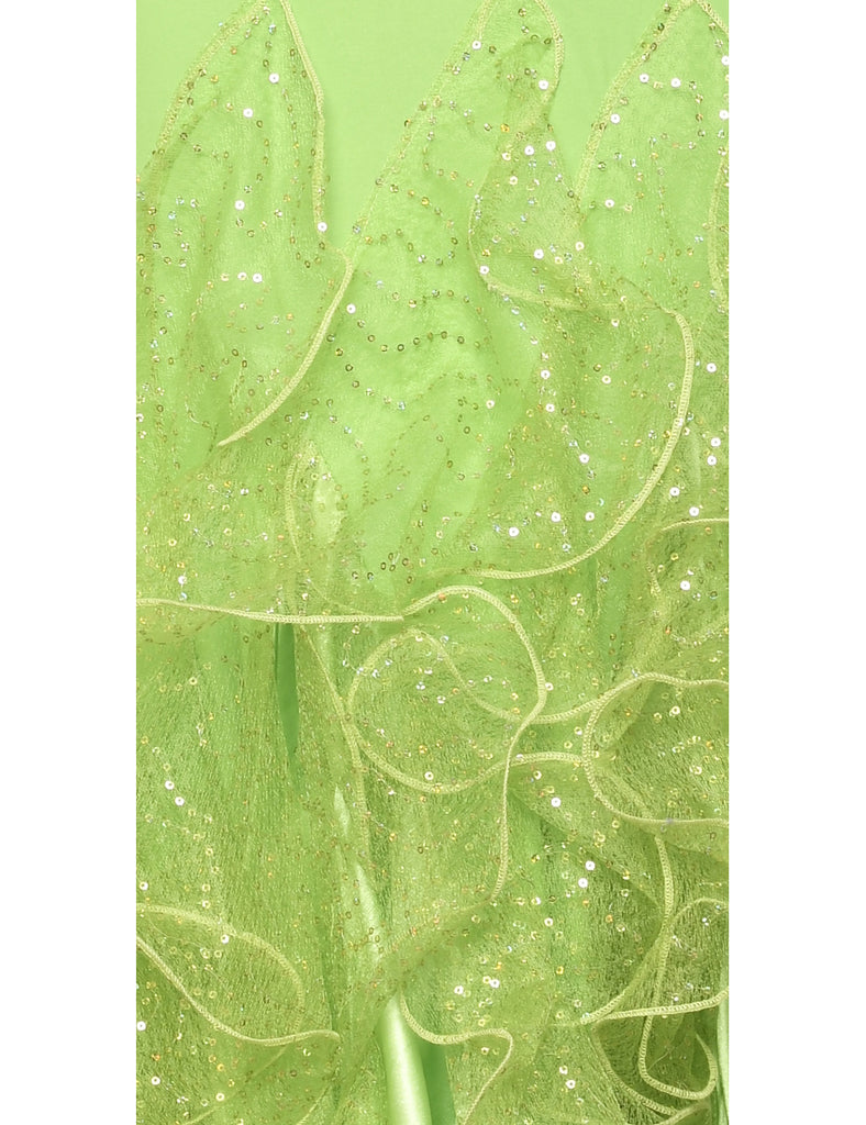 Ruffles Green Midi Skirt - M