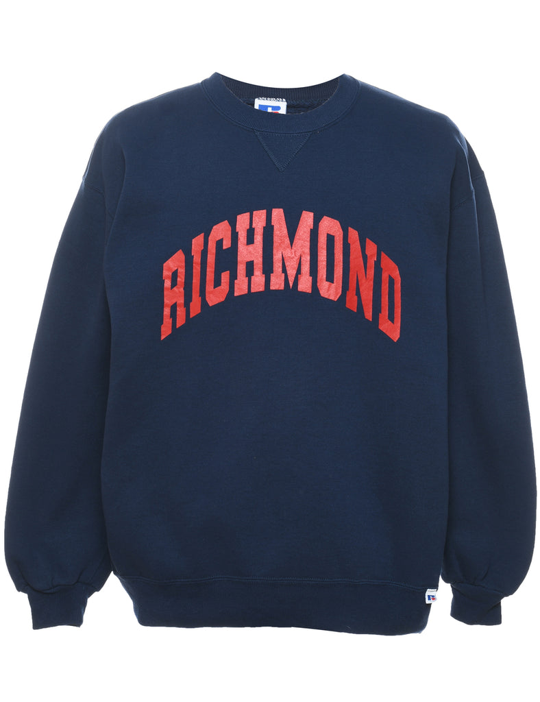 Russell Athletic Richmond Navy & Red Printed Sweatshirt - XL