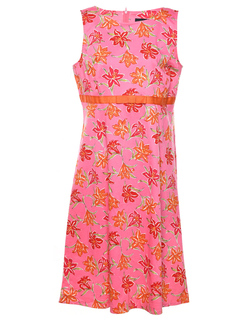 Sag Harbor Pink Floral Print Dress - M