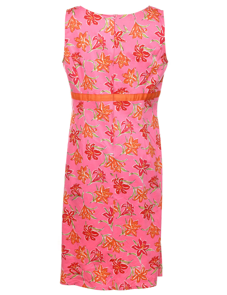 Sag Harbor Pink Floral Print Dress - M