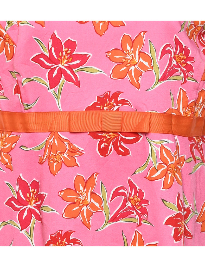 Sag Harbor Pink Floral Print Dress - M