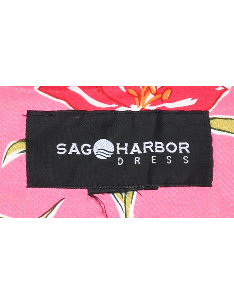 Sag Harbor Pink Floral Print Dress - M