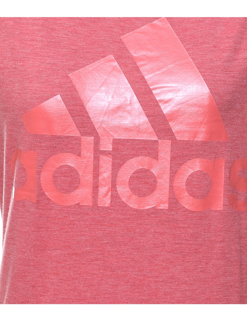 Salmon Pink Printed Adidas Vest - S