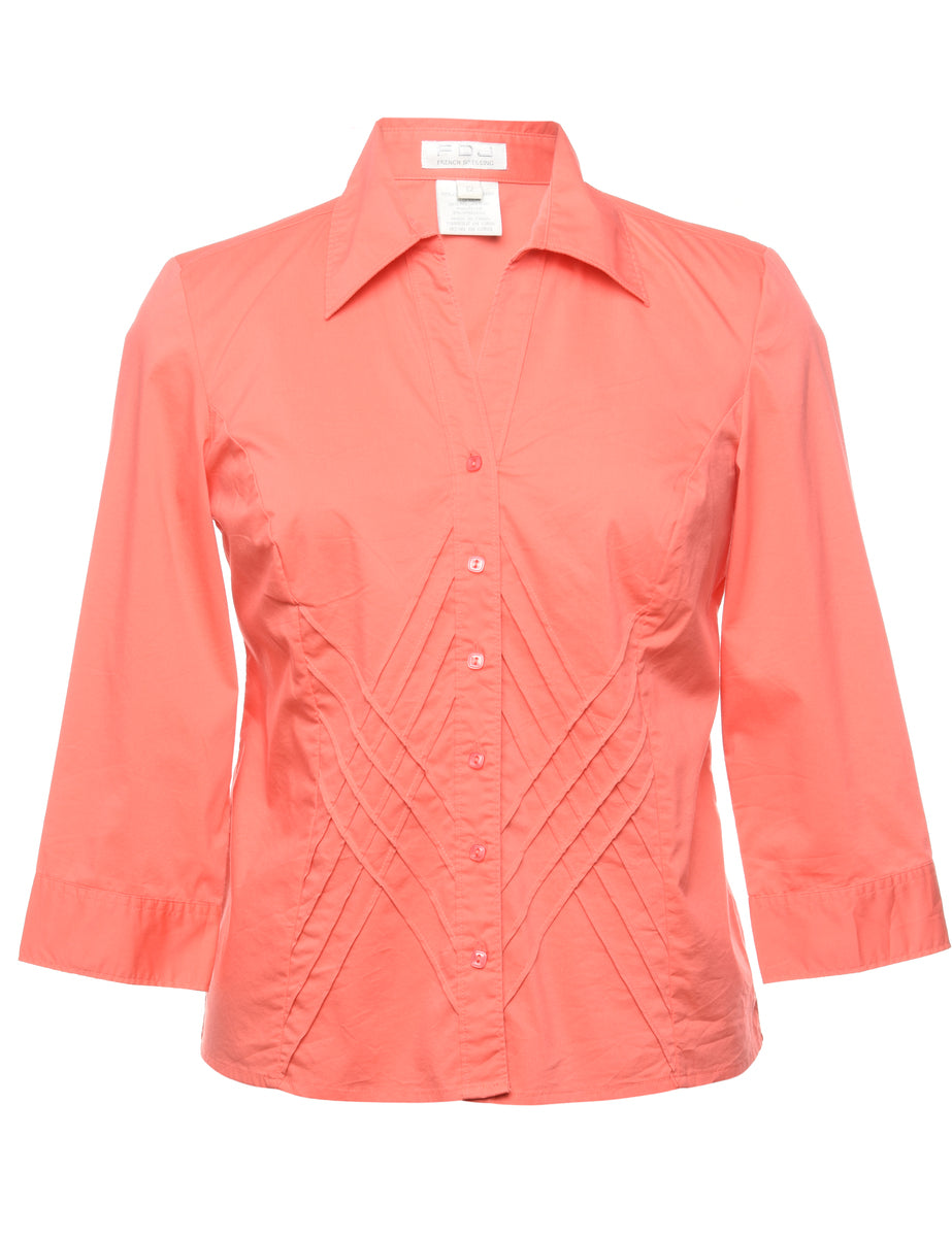salmon color dress shirt Women's Salmon Pink Shirt Pink, M