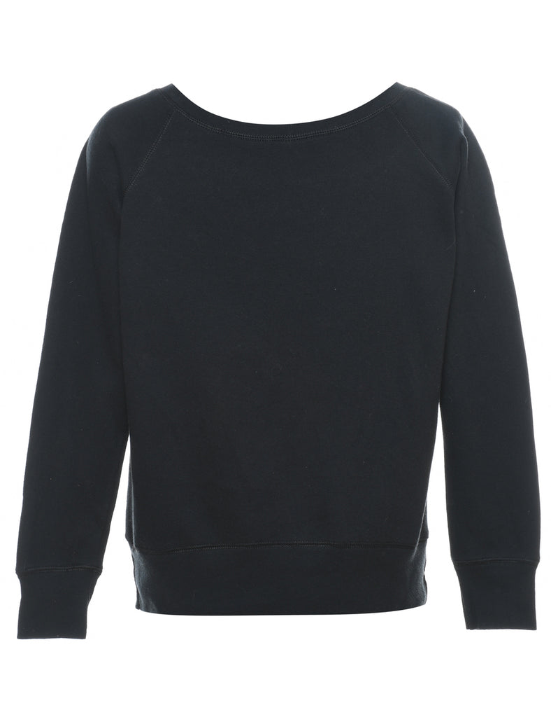 Santa Claus Design Black Christmas Sweatshirt - M