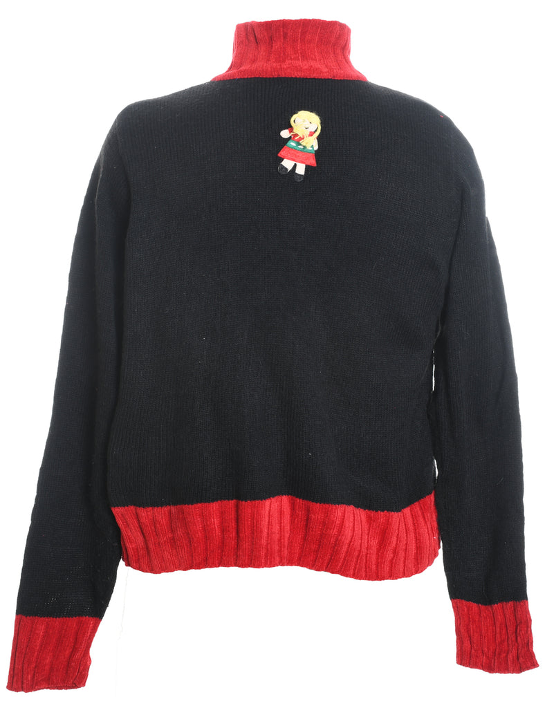 Santa Claus & Reindeer Christmas Cardigan - M