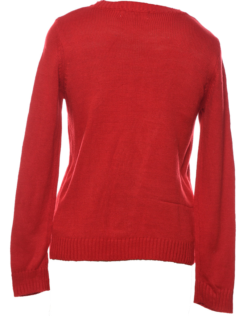 Santa Claus & Reindeer Christmas Jumper - M