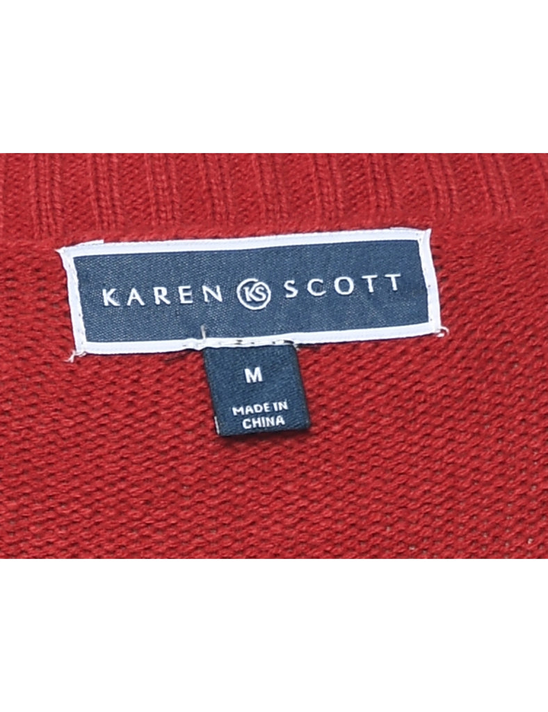 Santa Claus & Reindeer Christmas Jumper - M