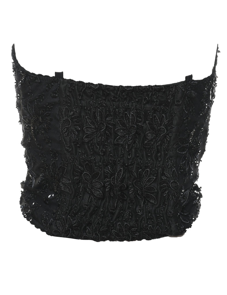 Sequined Black Bustier - M