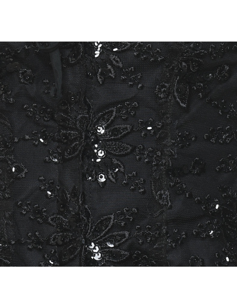 Sequined Black Bustier - M