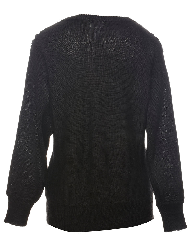 Sequined Black Jumper - S