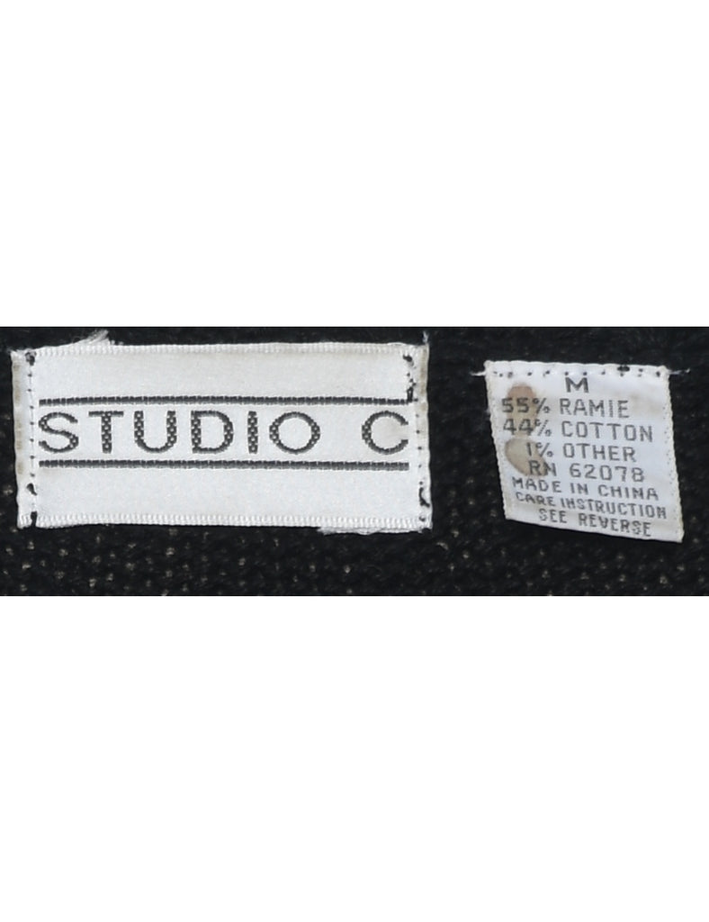 Sequined Black Jumper - M