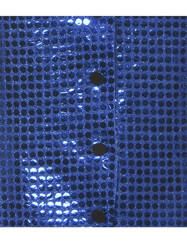 Sequined Blue Waistcoat - S