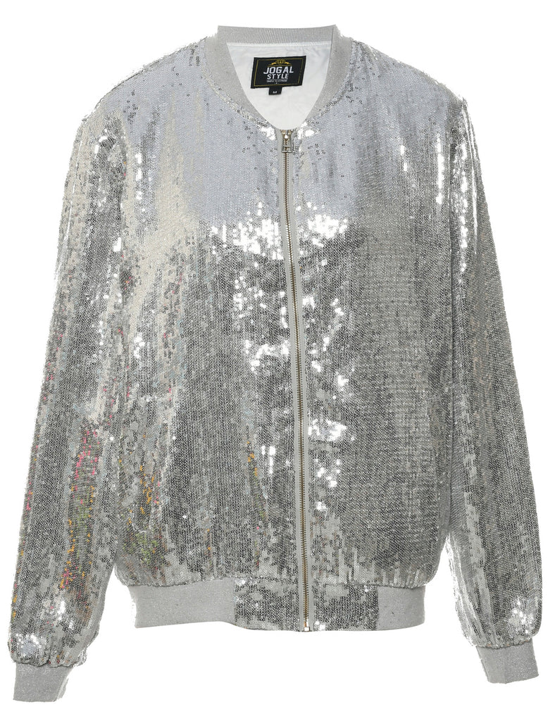 Sequined Bomber Jacket - M