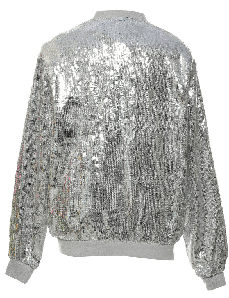 Sequined Bomber Jacket - M