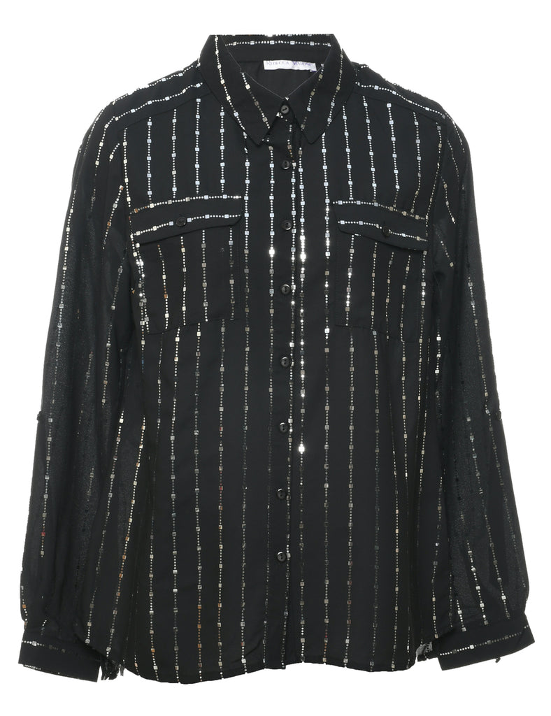 Sequined Evening Blouse - M