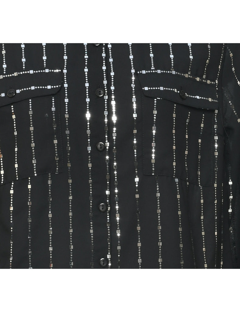 Sequined Evening Blouse - M