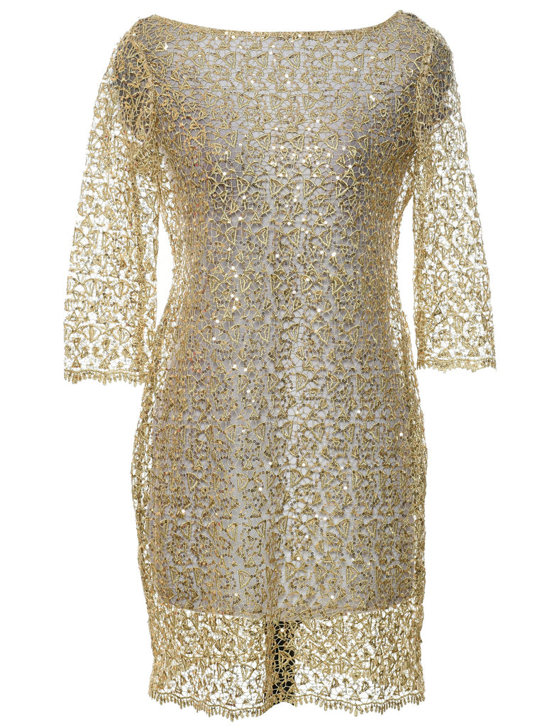 Sequined Evening Dress - M